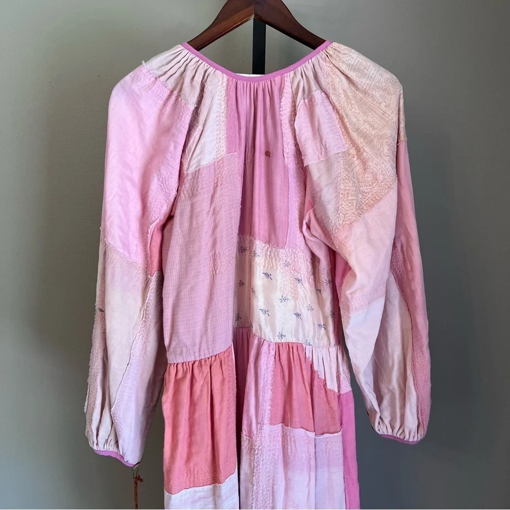 Alix of Bohemia Celeste Sky Sari Dress Pink Seashell XS NWT Boho Hippie Handmade - Picture 6 of 14